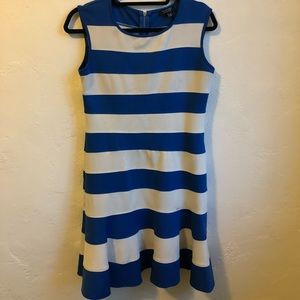 Spense Petite Royal Blue stripped stretch dress